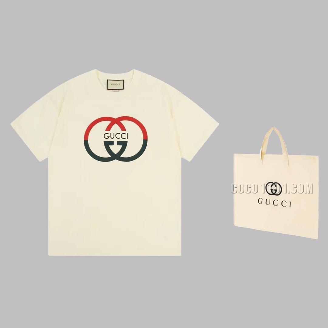 Gucci New Digital Print Double G Letter Logo Short-Sleeved T-shirt N42301