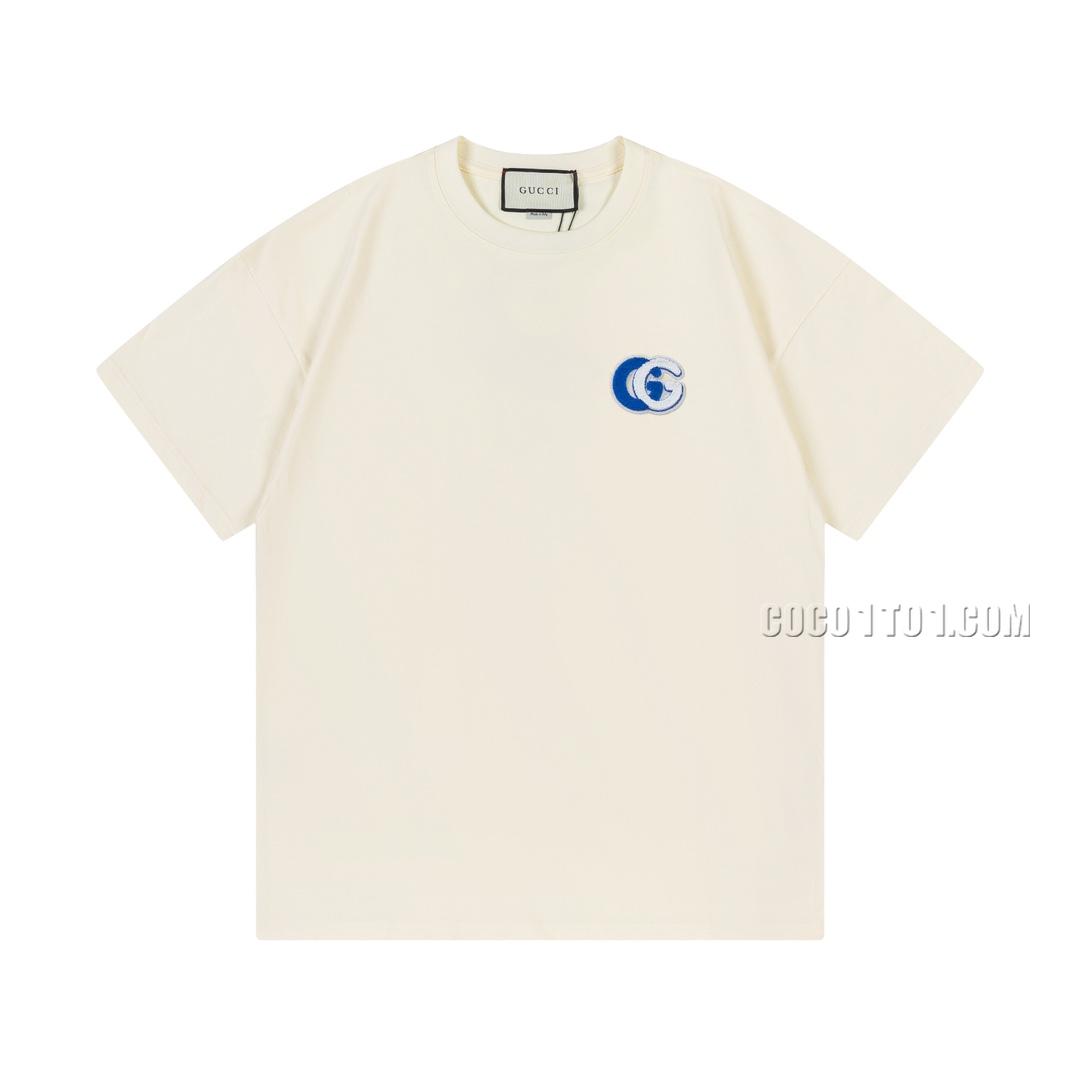 Gucci New Double G Toothbrush Embroidered Letter Logo Short-Sleeved T-shirt N42301