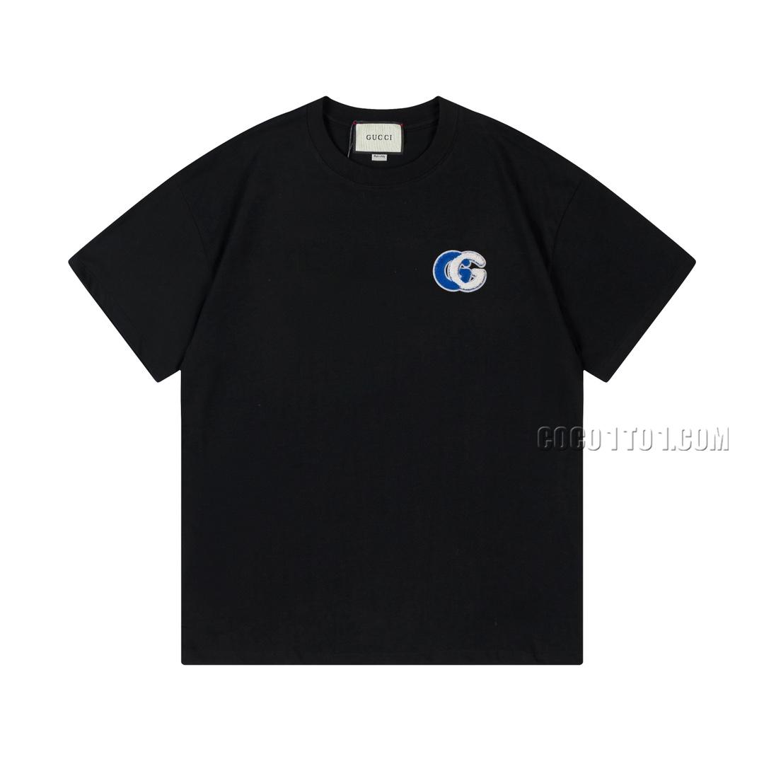 Gucci New Double G Toothbrush Embroidered Letter Logo Short-Sleeved T-shirt N42301