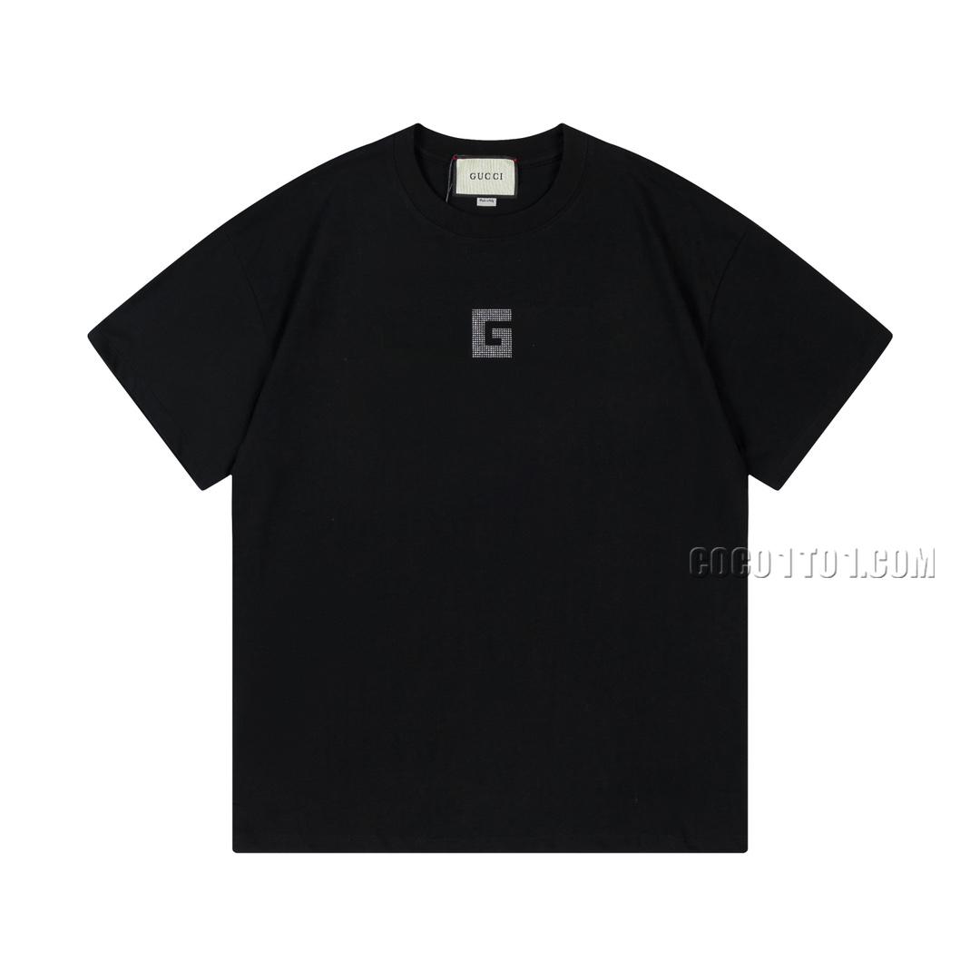 Gucci New Beaded Letter Logo Short-Sleeved T-shirt N42301