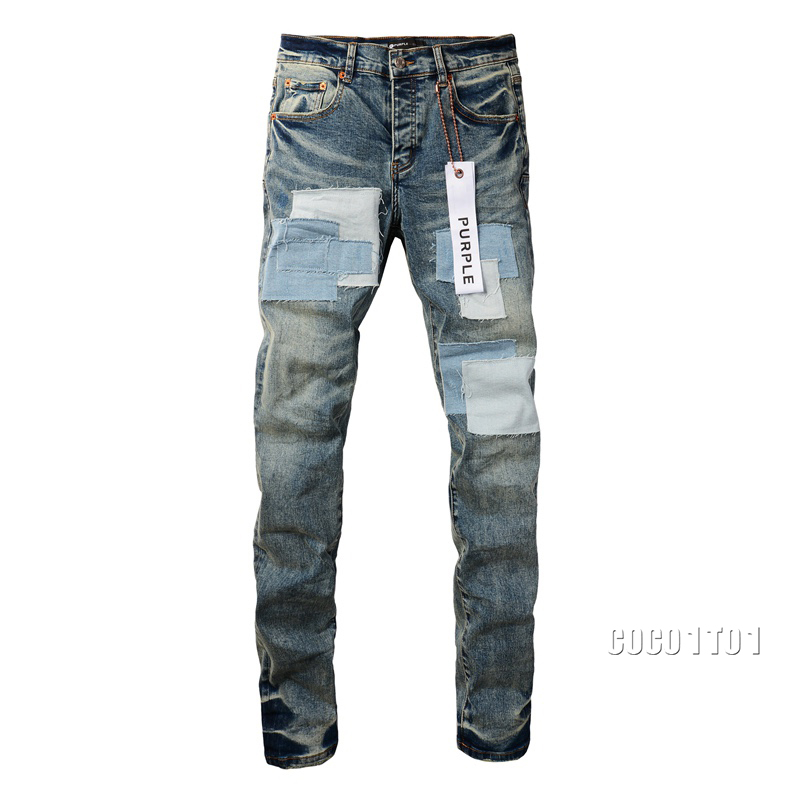 2024 New purple brand men's personality fashion jeans