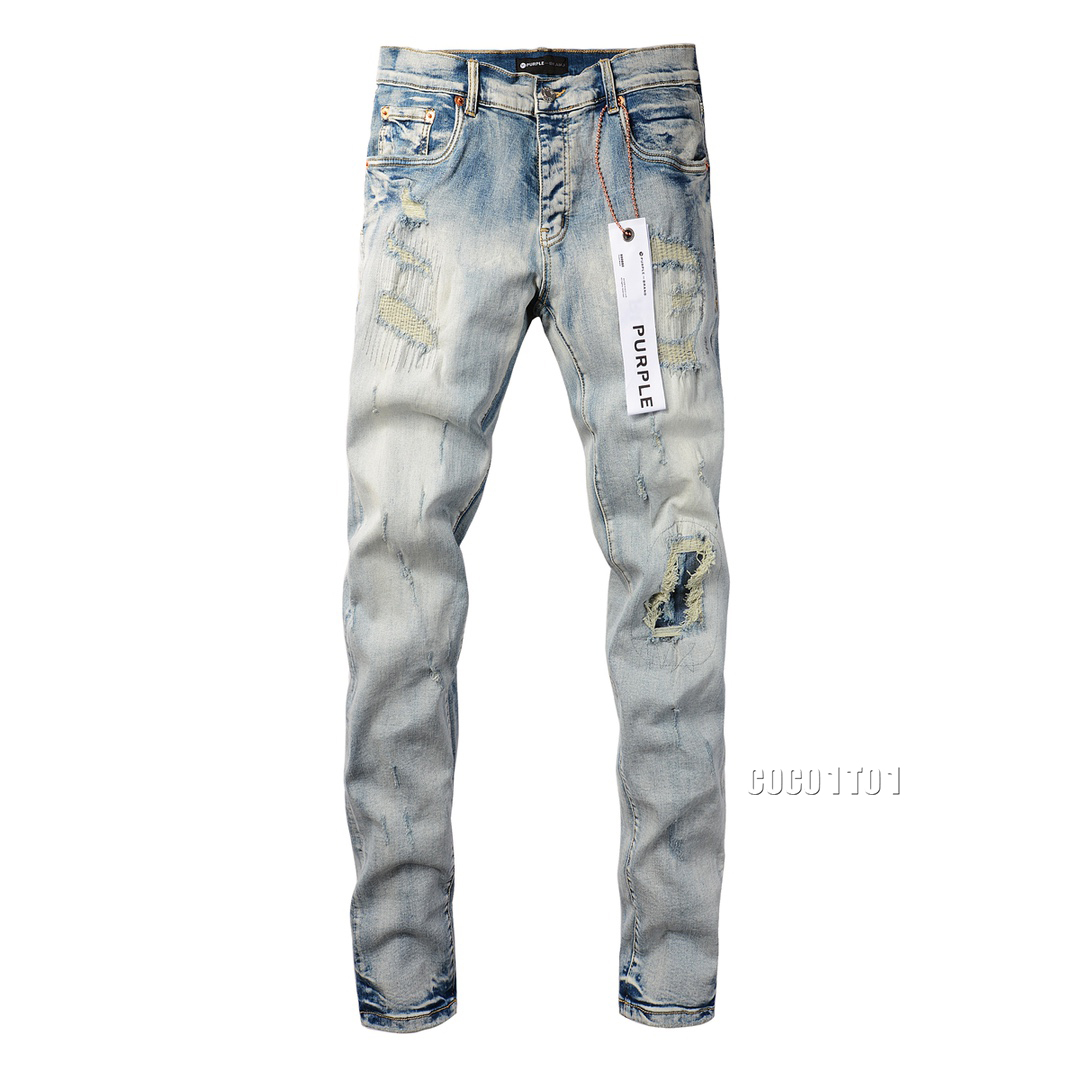 New purple brand men's personality Fashion Slim Fit Jeans