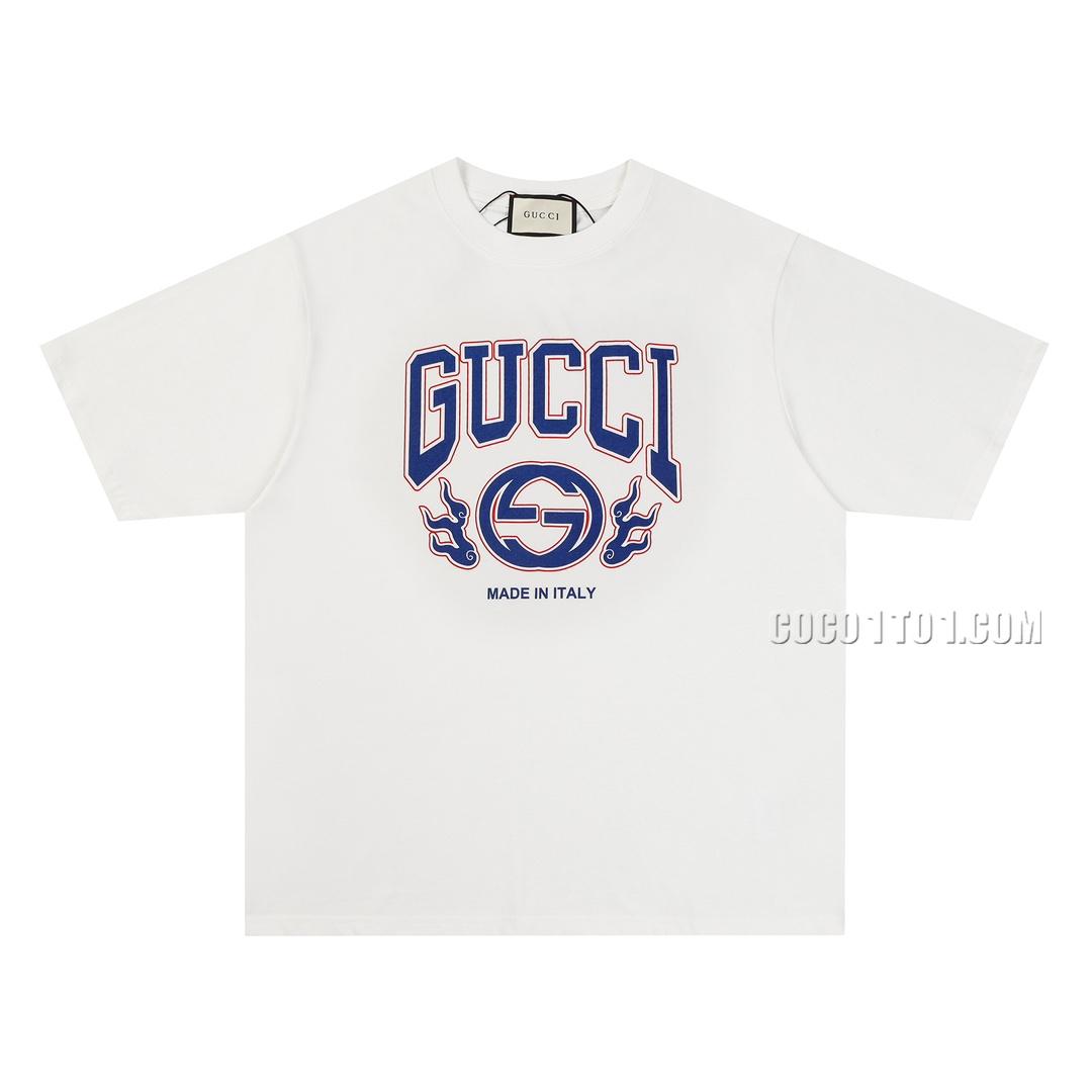 Gucci Gucci Spring/Summer Limited Edition Year of the Dragon Double G Letter Printed Short-Sleeved T-shirt N42301