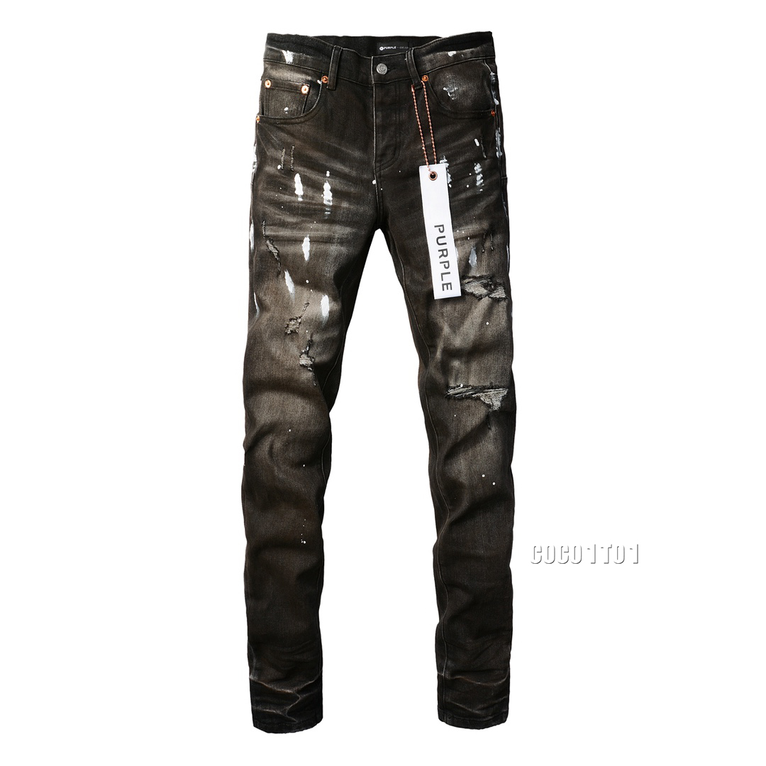 New purple brand men's Spash-INK personality fashion jeans