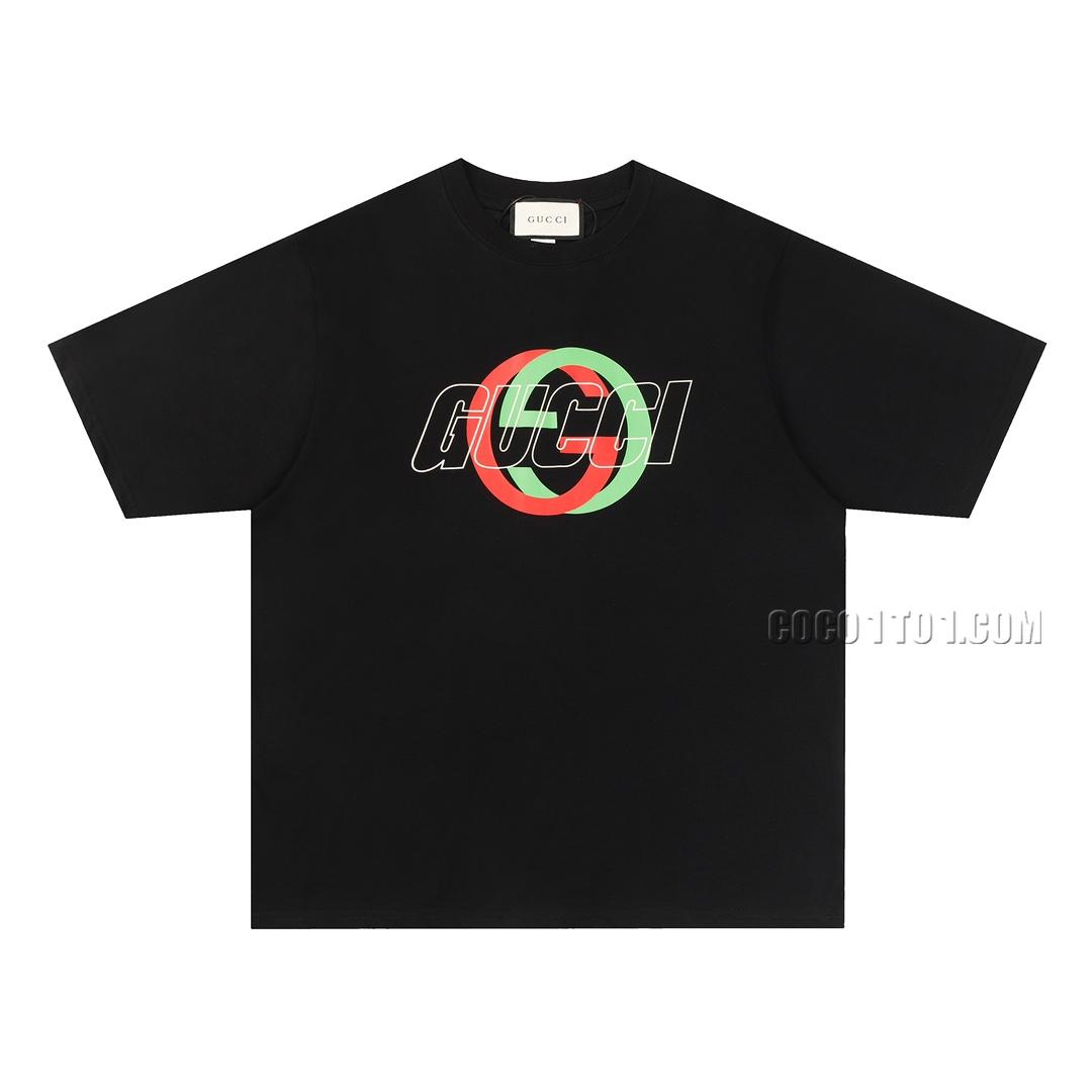 Gucci Gucci Spring/Summer New Double G Letter Printed Short-Sleeved T-shirt N42301