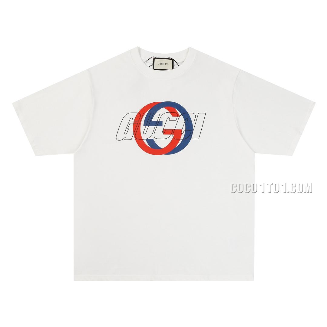 Gucci Gucci Spring/Summer New Double G Letter Printed Short-Sleeved T-shirt N42301