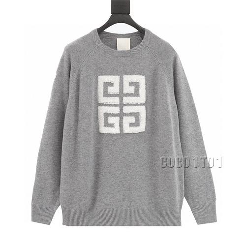 GIVENCHY Large LOGO Towel Embroidery Crewneck Sweater