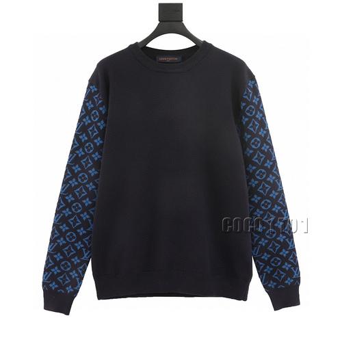 LV Sleeve Monogram Jacquard Sweater