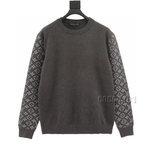 LV Sleeve Monogram Jacquard Sweater