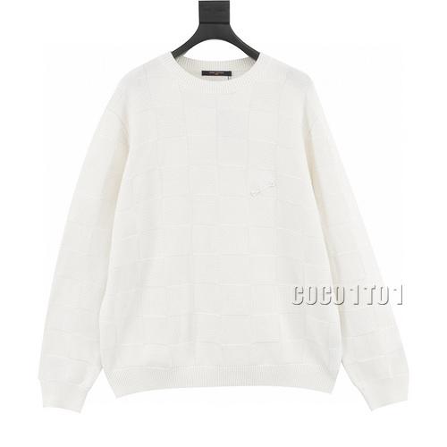 LV Front Pin Checkerboard Knitted Sweater