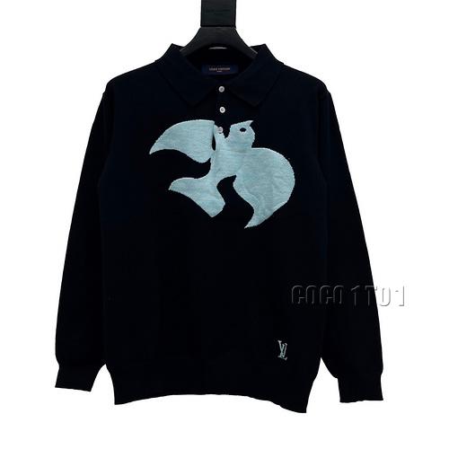 LV Knitted Long Sleeve Polo Sweater