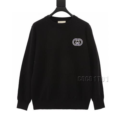 GUCCI Double G Embroidery Small Badge Knitted Sweater