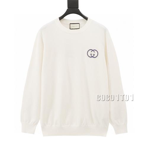 GUCCI Double G Embroidery Small Badge Knitted Sweater