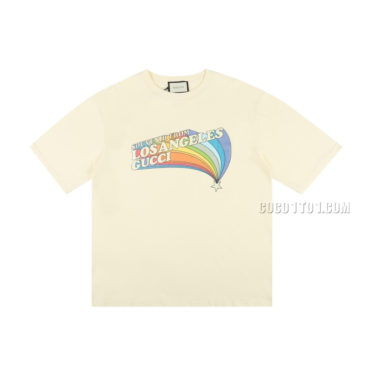 Gucci Spring/Summer New Starlight Boulevard Rainbow Meteor Round Neck Short-Sleeved T-shirt N42301