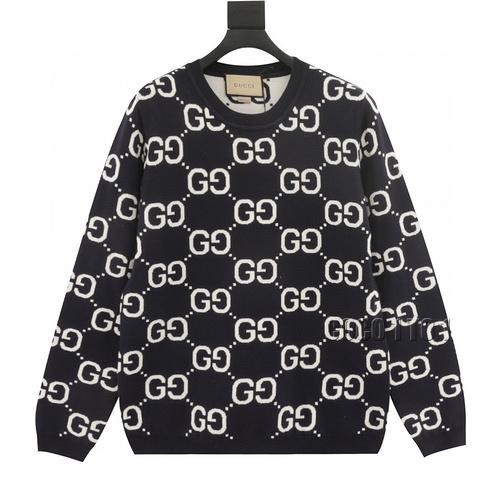 GUCCI Classic Double G Jacquard Casual Crewneck Sweater