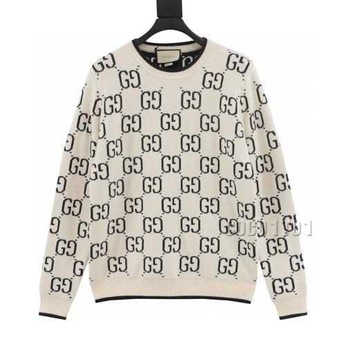 GUCCI Classic Double G Jacquard Casual Crewneck Sweater