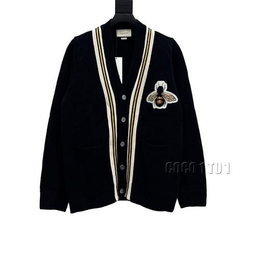 GUCCI Front Small Bee Wool Cardigan