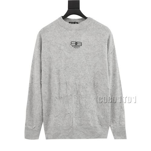 Balenciaga Ruched Lock Closure Small Badge Crewneck Sweater