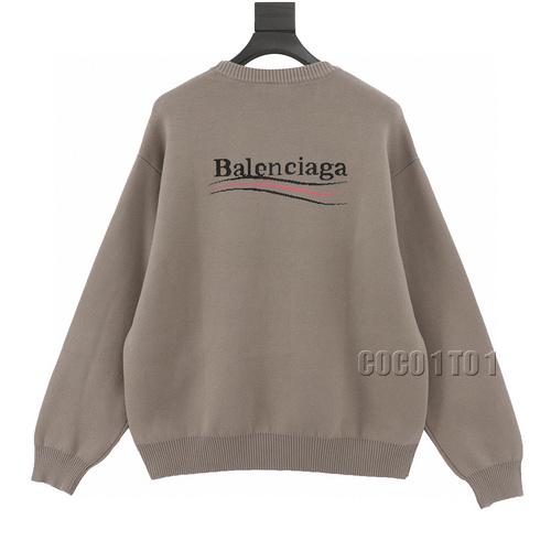 Balenciaga Small Embroidered Gray Cola Sweater