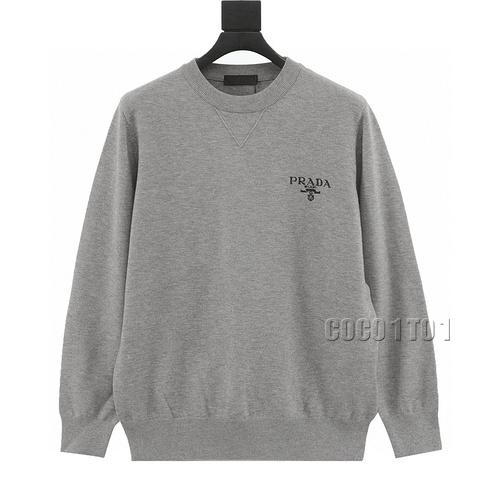 PRADA Embroidered Small Badge Crewneck Sweater