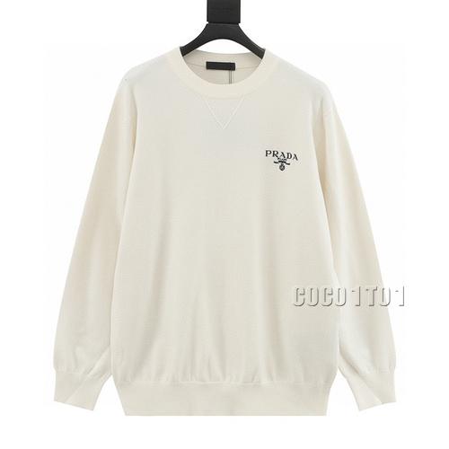 PRADA Embroidered Small Badge Crewneck Sweater