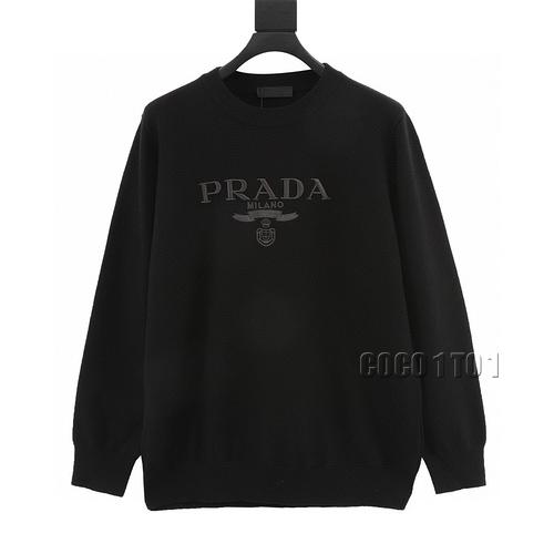 PRADA Embroidered Letter Logo Knitted Sweater