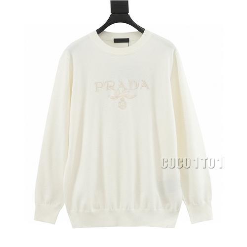 PRADA Embroidered Letter Logo Knitted Sweater