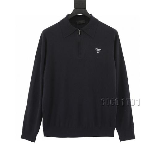 PRADA Half-Zip Base Layer Knitted Sweater