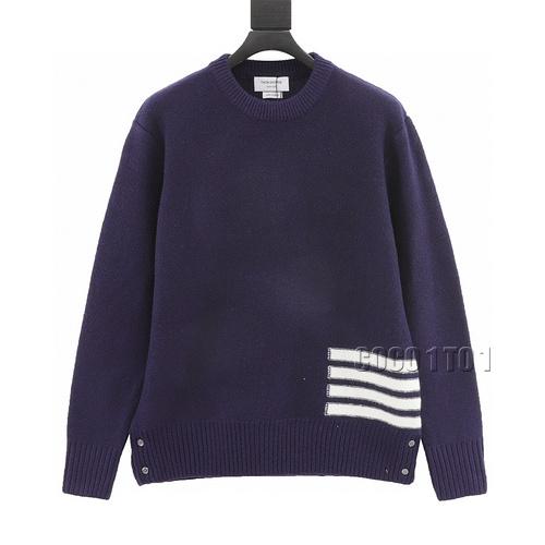 THOM BROWNE Four-Bar Crewneck Pullover Sweater