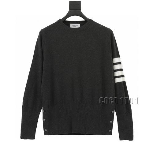THOM BROWNE Classic Four-Bar Crewneck Sweater