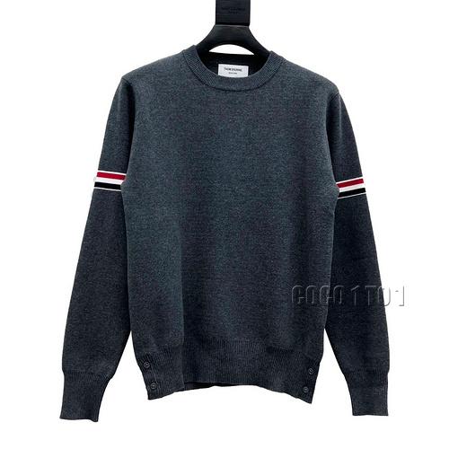 THOM BROWNE Three-Color Sleeve Crewneck Sweater