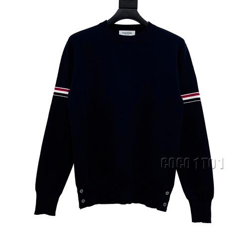 THOM BROWNE Three-Color Sleeve Crewneck Sweater