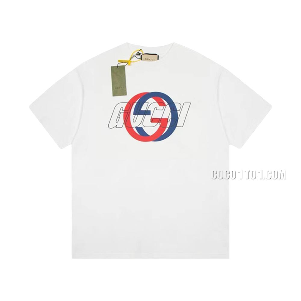 Gucci Year of the Dragon Series Double G Letter Printed Short-Sleeved T-shirt N42301