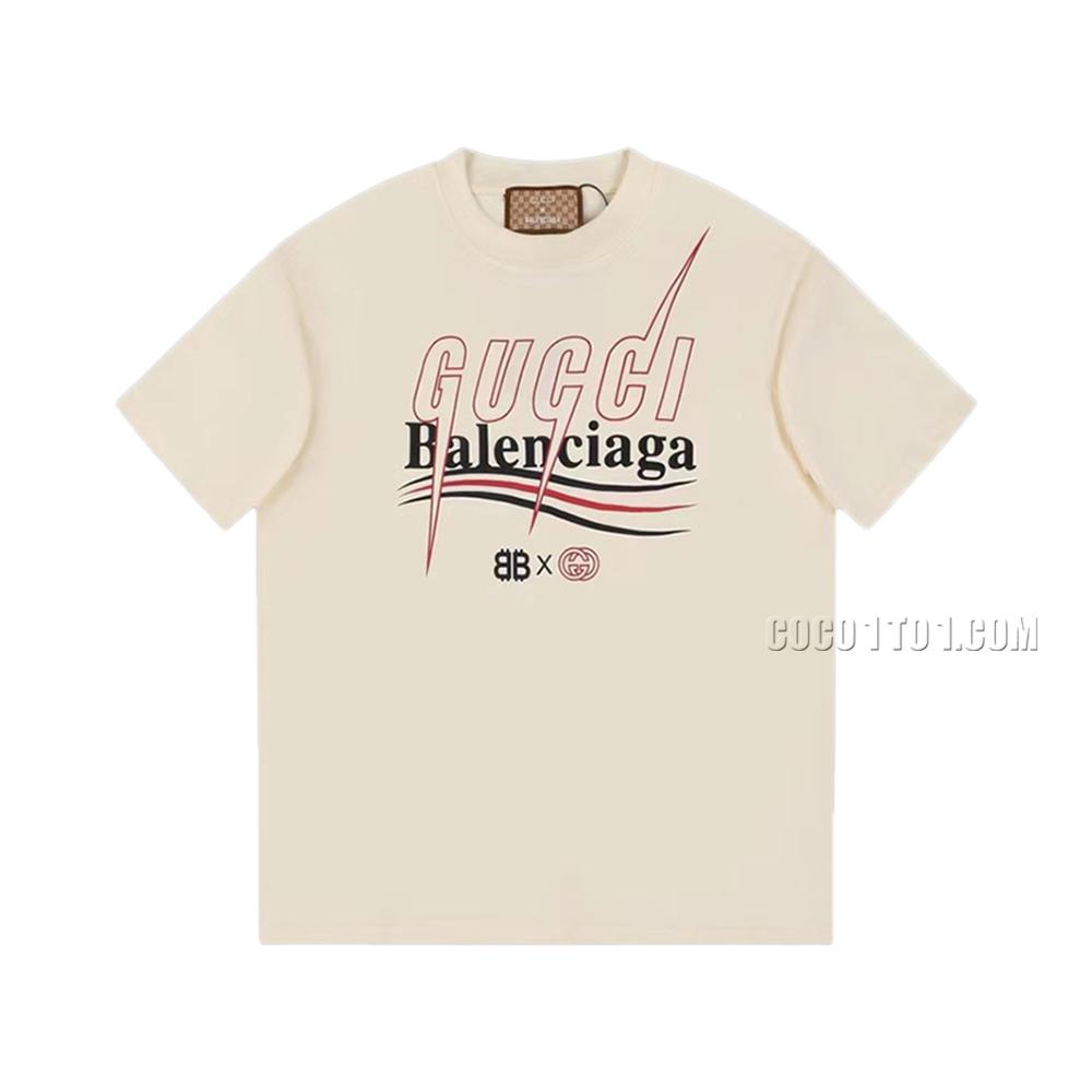 Gucci Collaborates with Balenciaga: New Printed Logo Short-Sleeve T-shirt N42301