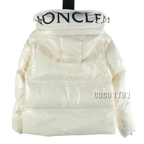 Moncler Women's Short Hooded Letter Down Jacket