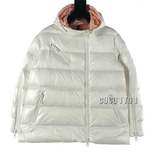 Moncler Slant Zipper Hooded Down Jacket