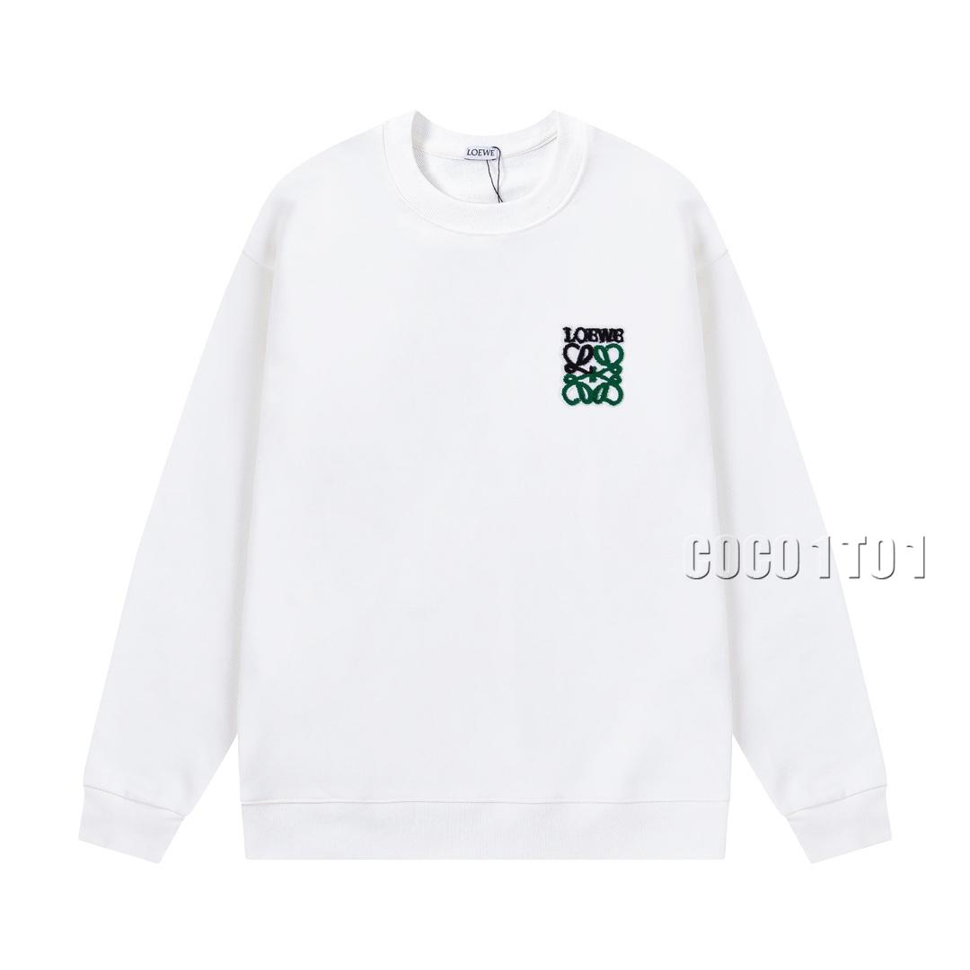 LOEWE Brushed Embroidery Letter Logo Crewneck Sweatshirt