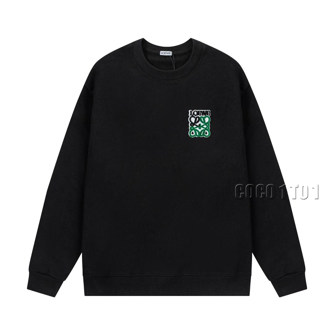 LOEWE Brushed Embroidery Letter Logo Crewneck Sweatshirt