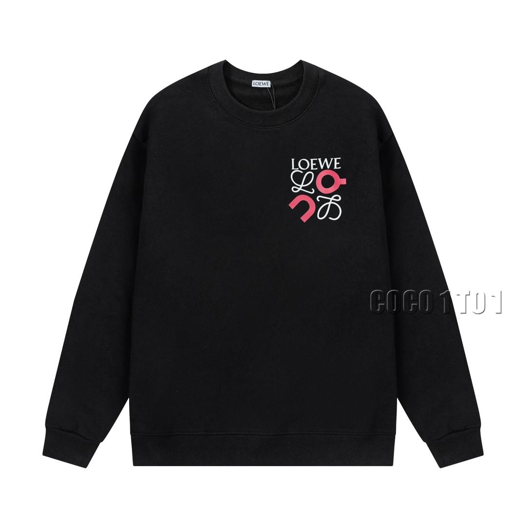 LOEWE Front and Back Spray Print Letter Logo Crewneck Sweatshirt