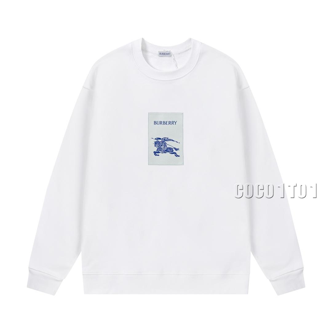 Burberry Appliqué War Horse Letter Logo Crewneck Sweatshirt