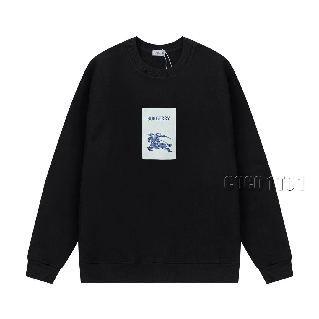 Burberry Appliqué War Horse Letter Logo Crewneck Sweatshirt