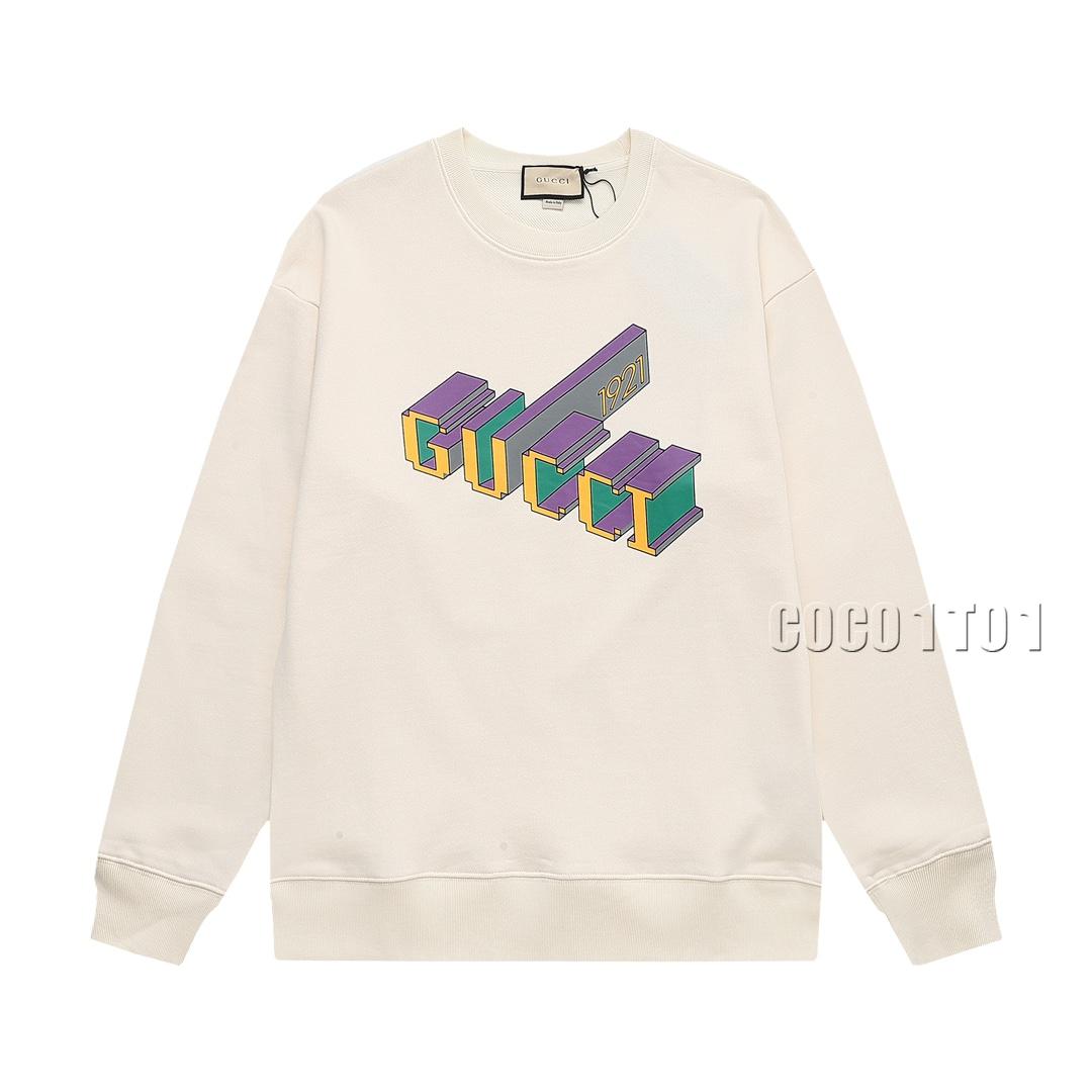 GUCCI Spray Print 3D Letter Logo Crewneck Sweatshirt