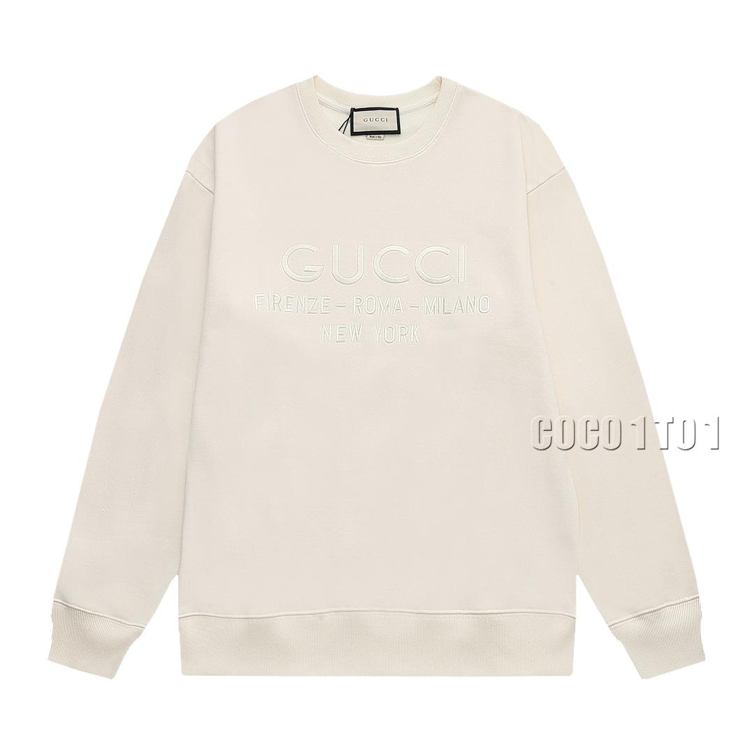 GUCCI Embroidered Letter Logo Crewneck Sweatshirt