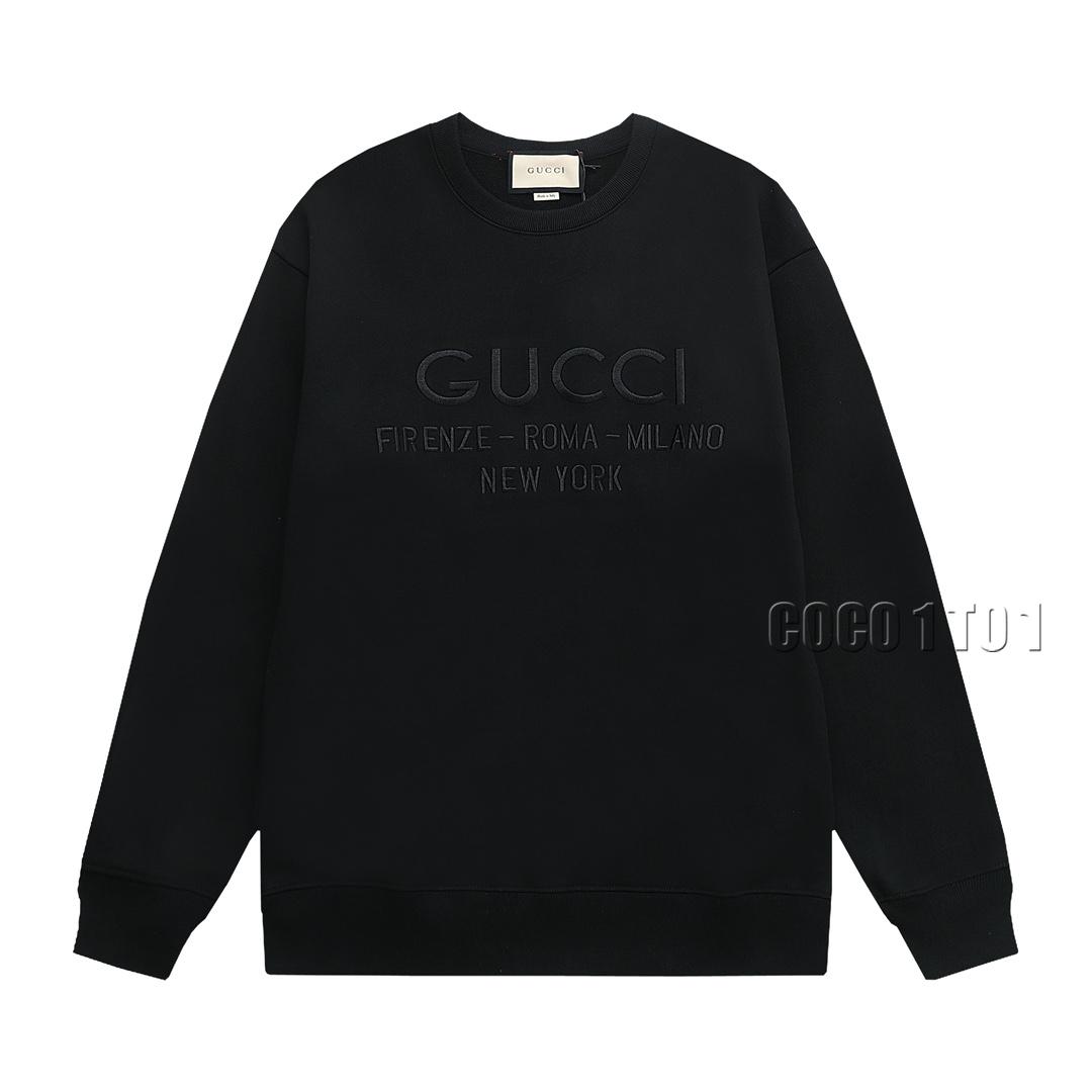GUCCI Embroidered Letter Logo Crewneck Sweatshirt