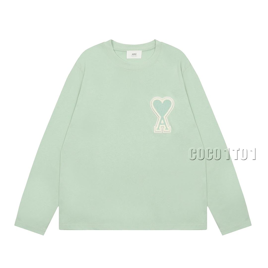 AMI PARIS Mint Green Ami De C?ur Sweatshirt