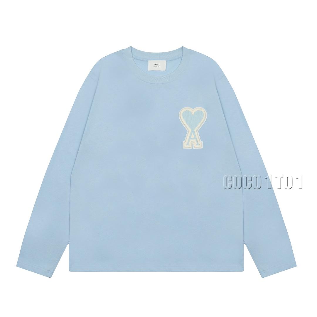 AMI PARIS Sky Blue Ami De C?ur Sweatshirt