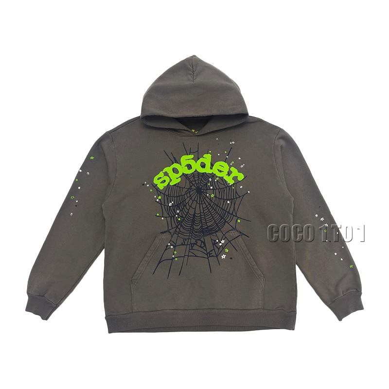 Sp5der Grey Spiderweb Hoodie
