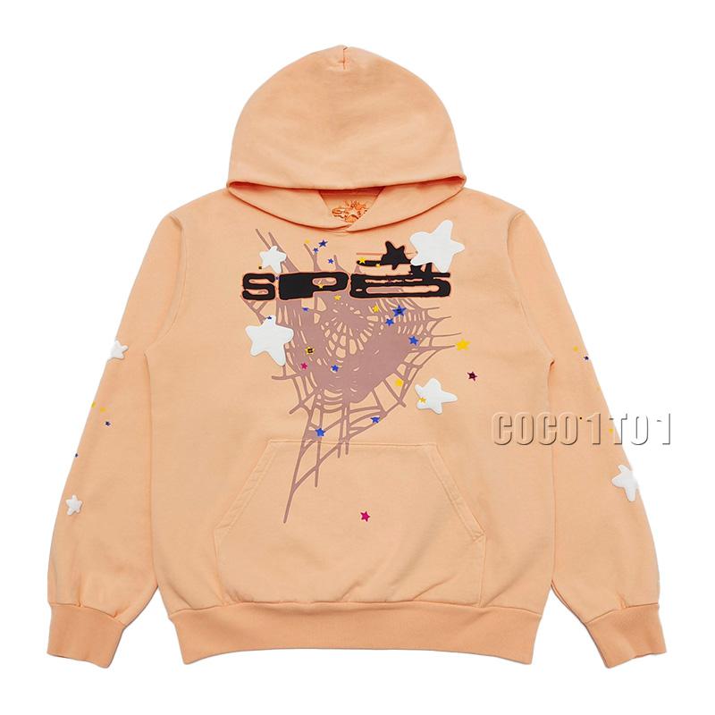 Sp5der Orange Pink Spiderweb Hoodie