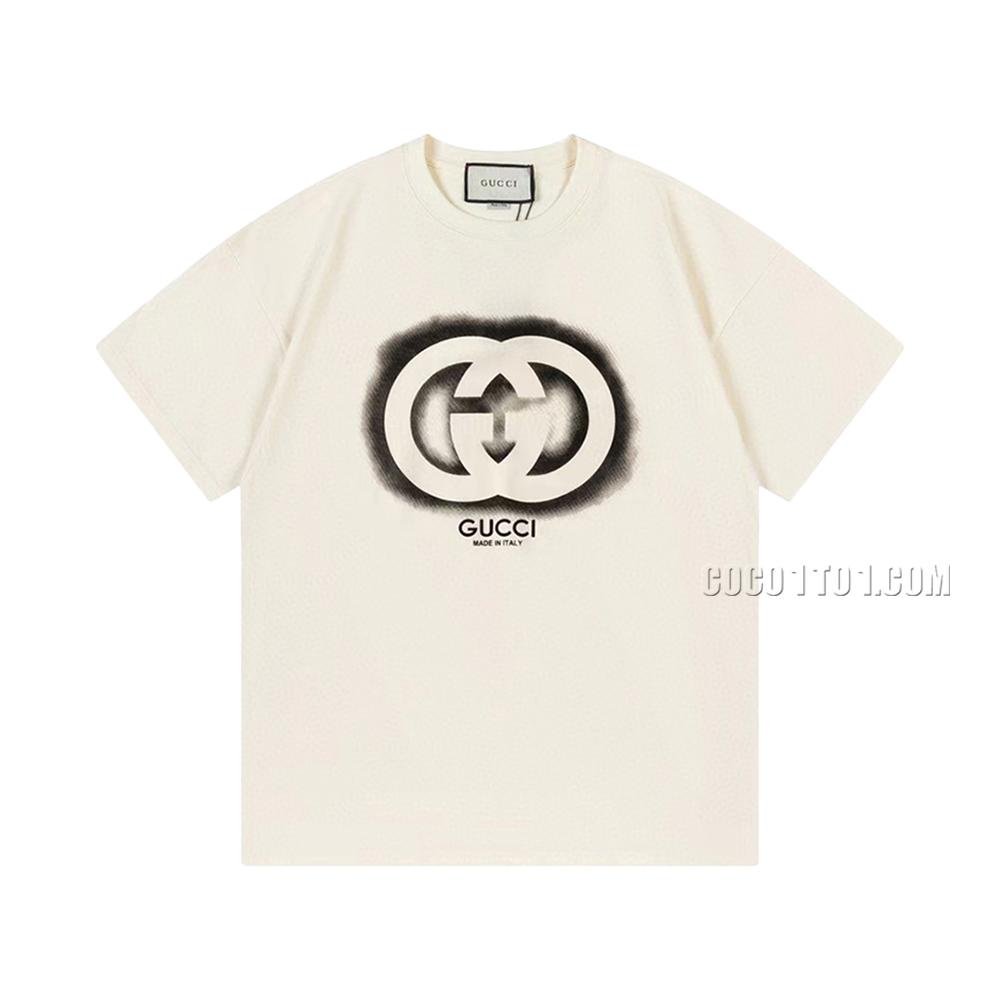 Gucci New Graffiti Double G Letter Logo Short Sleeve T-shirt N42301