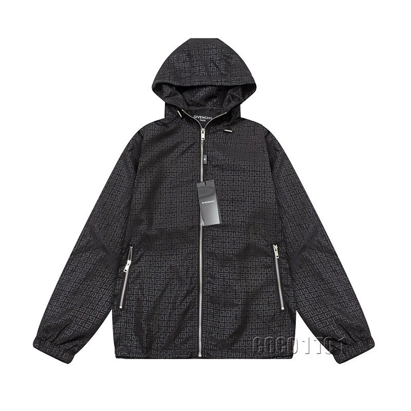 GIVENCHY Hooded Windbreaker Jacket Black